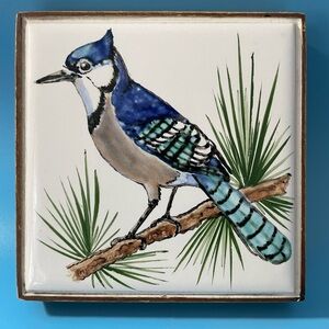 Blue Jay Ceramic Tile Art